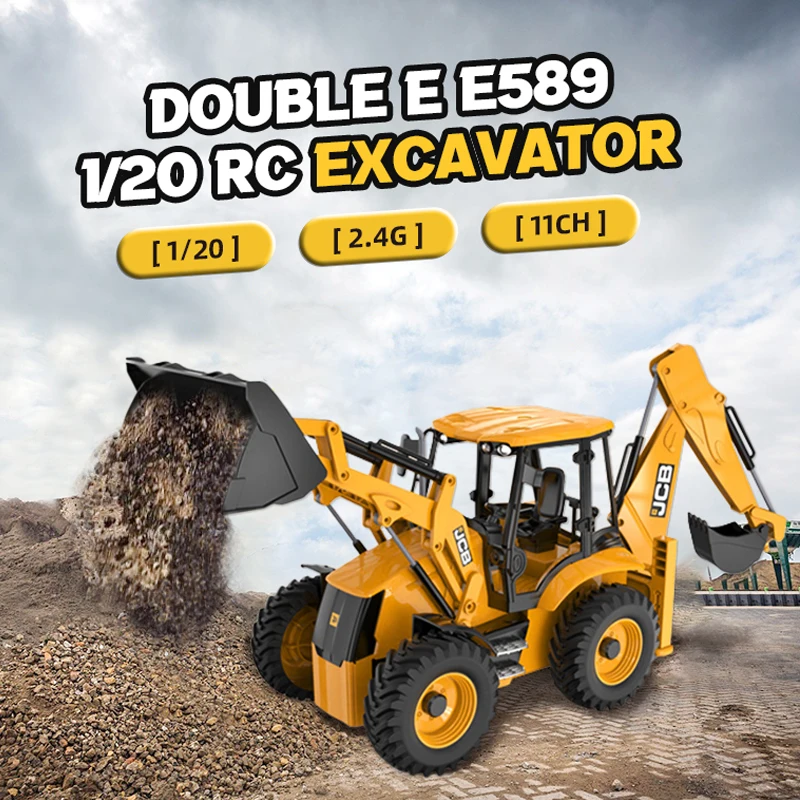 ADDLIVE Excavadora Teledirigida A Escala 1:20 Con Brazo Metálico Y Cabina Giratoria 680°, Incluye Luces, Sonidos Y Batería Recargable, Ideal Para Niños De 3 A 8 Años