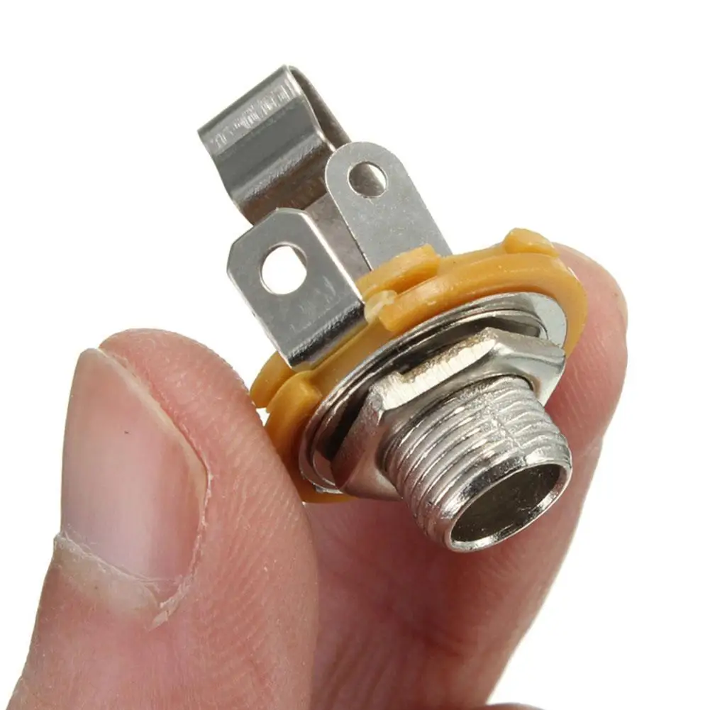 Electric Guitar Input Jack 1/4" Mono Input Jack Plug Socket Electric Guitar Bass Pickup Output Plug Socket 10Pcs