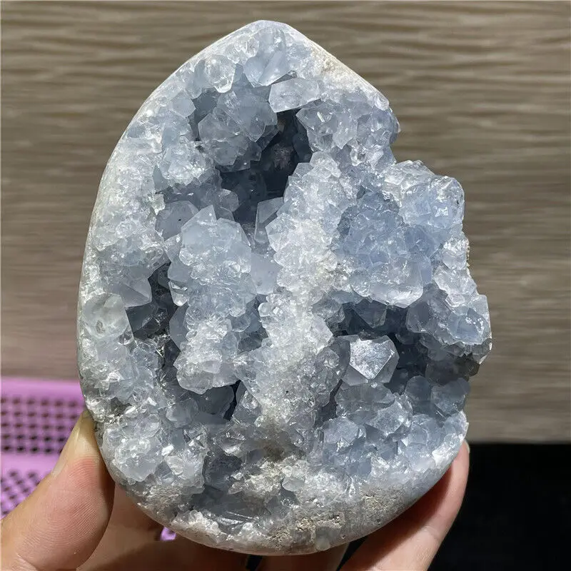Natural Rough Blue Celestite Geode Raw Quartz Crystal Cluster Specimens 6