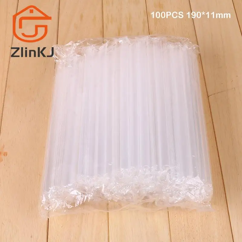 Disposable Plastic Straws 100Pcs 11mm Wide BPA Free Reusable For Boba Milkshake Smoothie Slushie Juice Bubble Tea