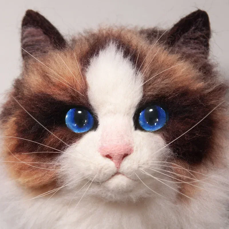 1 Set DIY Animals Cat Wool Needle Felting Material Package Wool Felt Craft Poke Set Handcraft Gifts Knit Crochet Cat Yarn