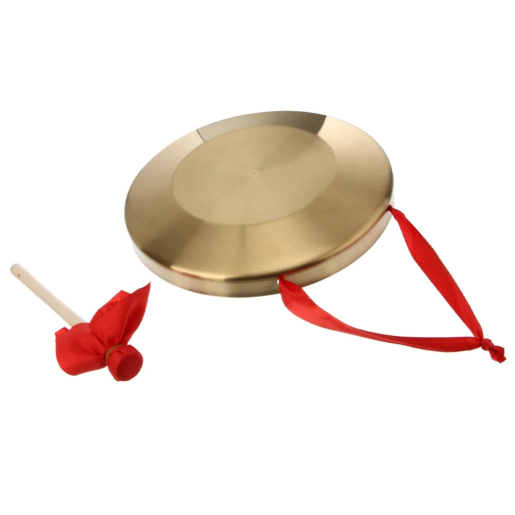 Handmade Copper Gong Small Percussion Instrument Toy Music Playset Kids Hearing Training Chinese Opera Gongs Hand Gongs