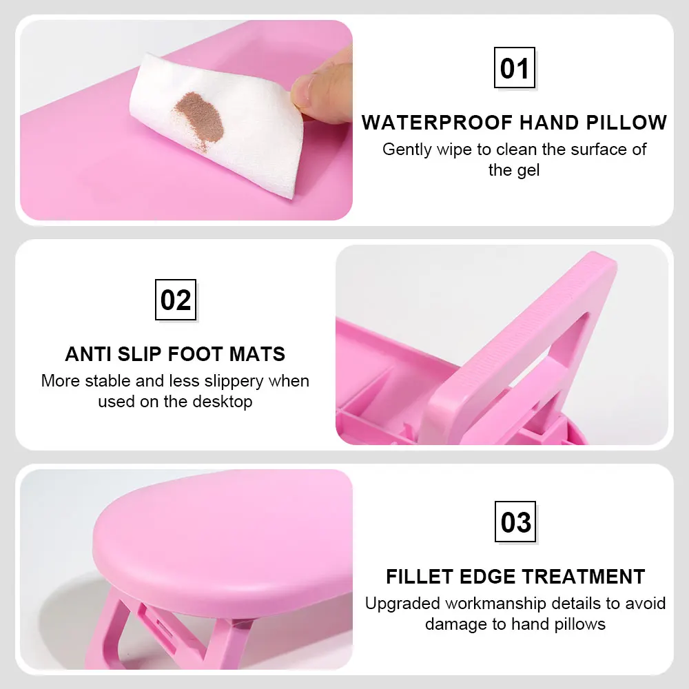 Nail Art Tool Nail Hand Rest Nail Arm Rest Nail Art Hand Pillow Nail Art Table Mat Folding Nail Hand Manicure Rest Arm Stand Pillow Cushion Holder Practice Salon Table Desk Armrest Sponge Support Mat Polish Tool