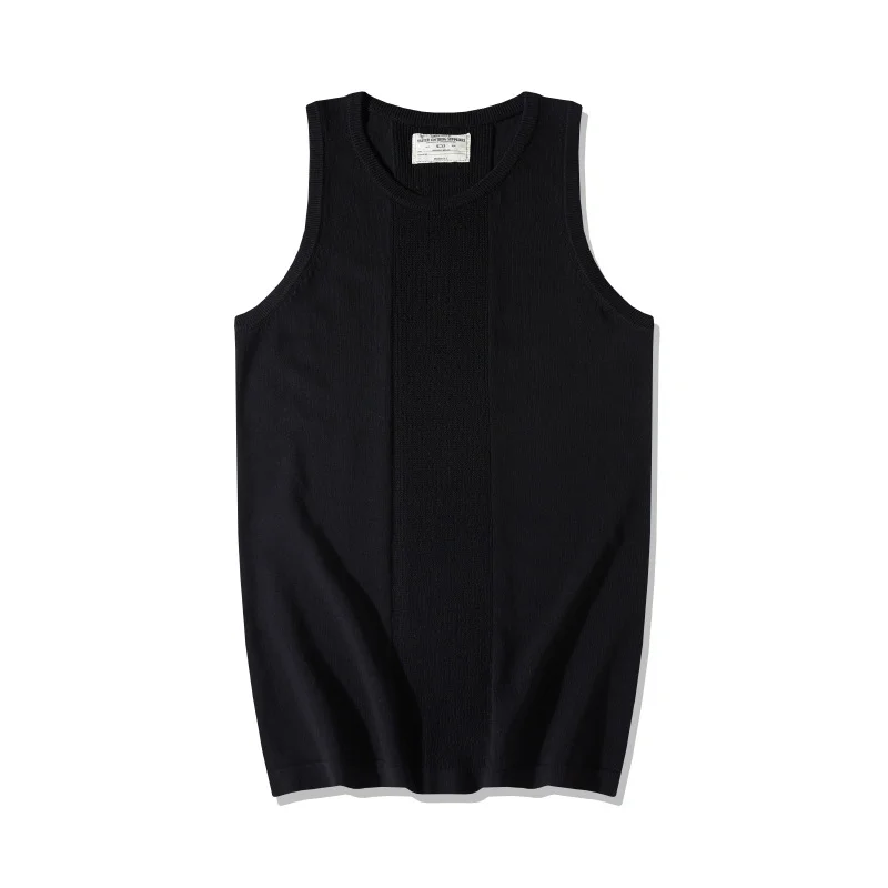 OKONKWO Tencel High Density Knitted Top Heavy Thick Jacquard Sleeveless Bottom Shoulder Hardman Tank Top Outdoor Fitness Sports