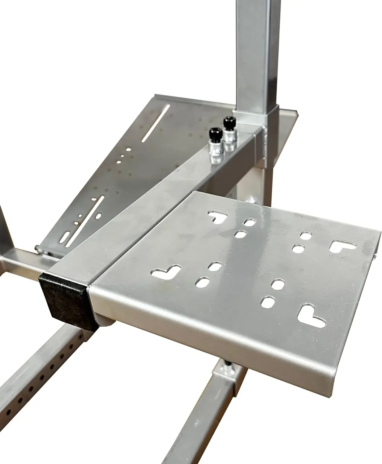 GTR Simulator GTA-F: Triple/Single Monitor Stand, Adjustable Leatherette Seat, Silver Frame, Racing Cockpit Chair for Gaming 5