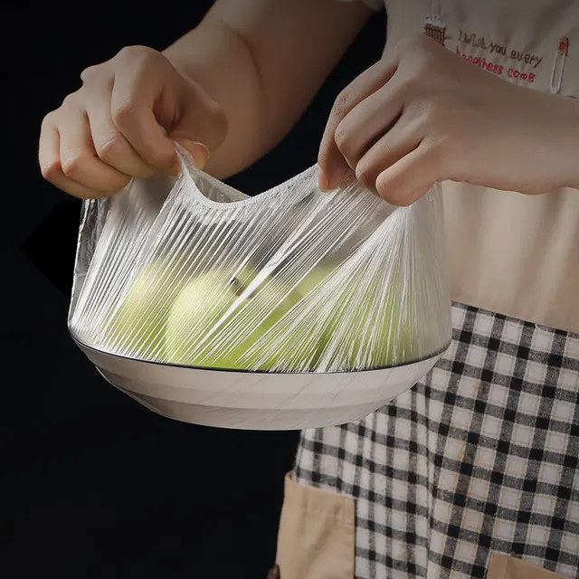 100 Db Eldobható Ragasztófilm Borító Elasztikus Tartsa Meg A Friss Ételeket Műanyag Wrap Edénytáblák Fóliája Konyhai Háztartási Hűtőszekrényhez - Image 5