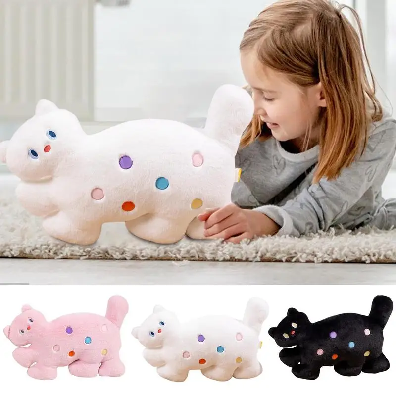 

Soft Animal Pillow Cute Cat Plush Toy Small Stuffed Animals For Girls Colorful Polka Dot Cute Plushies Home Decor Birthday Gifts