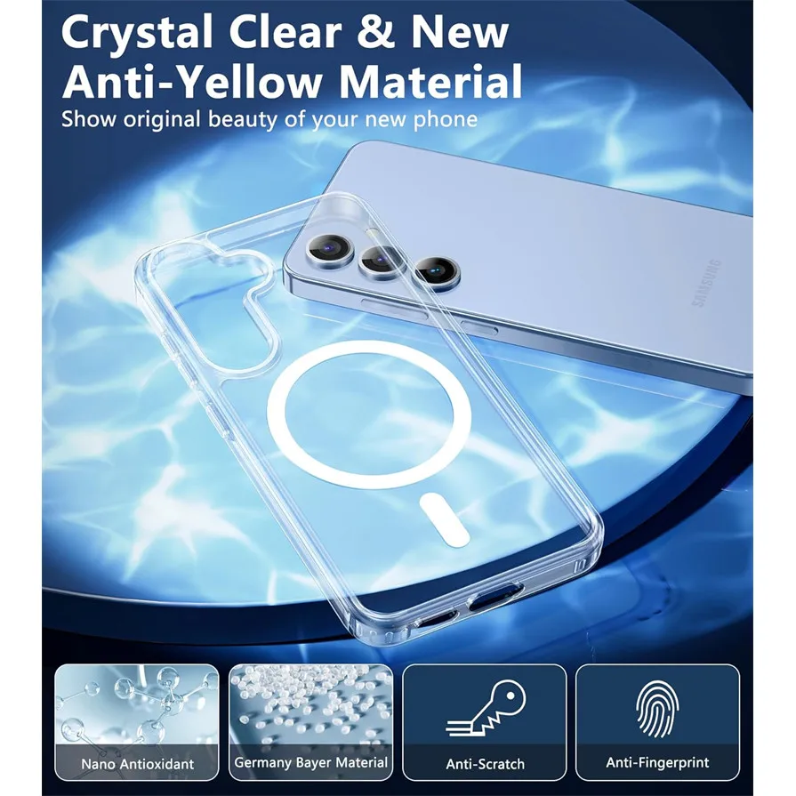 Luxe Transparent Magnetic Phone Case with Crystal Clarity