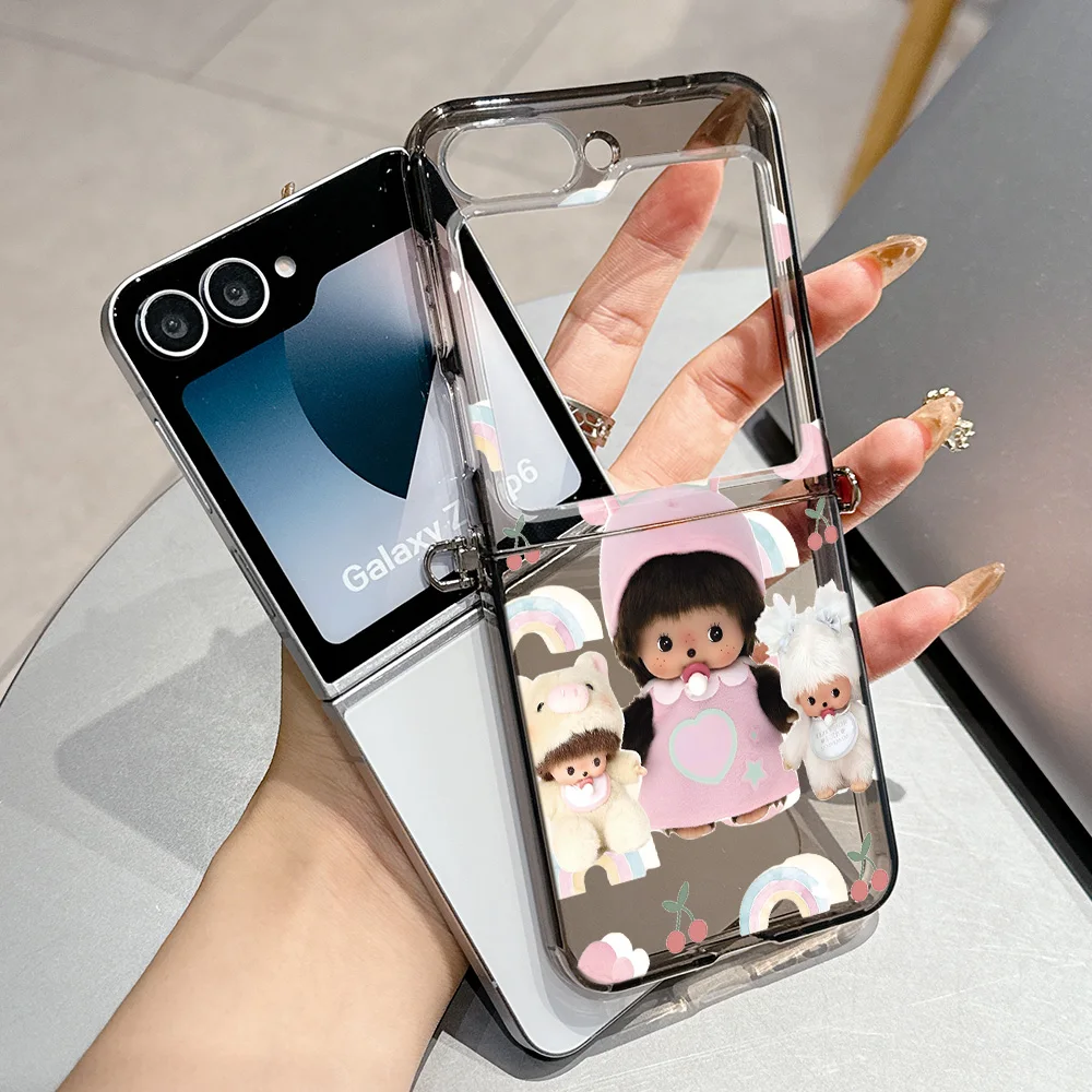 Cute Monchhichis Metal Connector Phone Case - Candy Color Soft TPU Cover