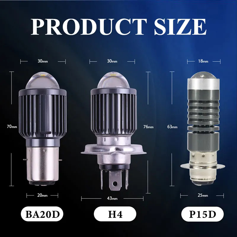 Ampoule LED H4 H6 BA20D pour Moto et Voiture, Lumière de Sauna, 12V, 6000K,  P15D, 144 Pièces - AliExpress