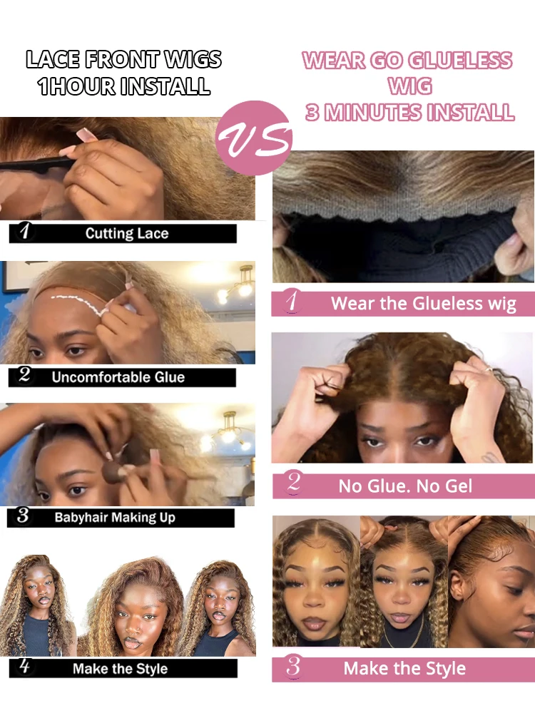 40 Inch 4/27 Ombre Deep Wave Curly Highlight Wig Human Hair Brazilian 7x5 13x4 Glueless Wigs Ready To Wear For Women 250 Density 4