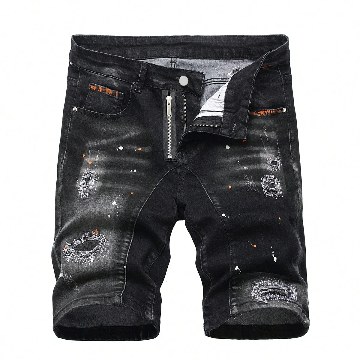 Été déchiré Shorts jean hommes Denim Shorts pantalon droit Stretch décontracté Cool mince genou longueur marque de mode pantalon quotidien