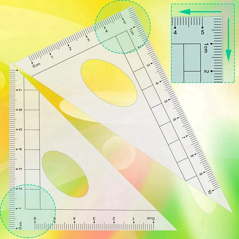 Set di bussole per geometria 20 pezzi Set di goniometro per la matematica e l'ingegneria degli studenti In custodia per il trasporto, blu