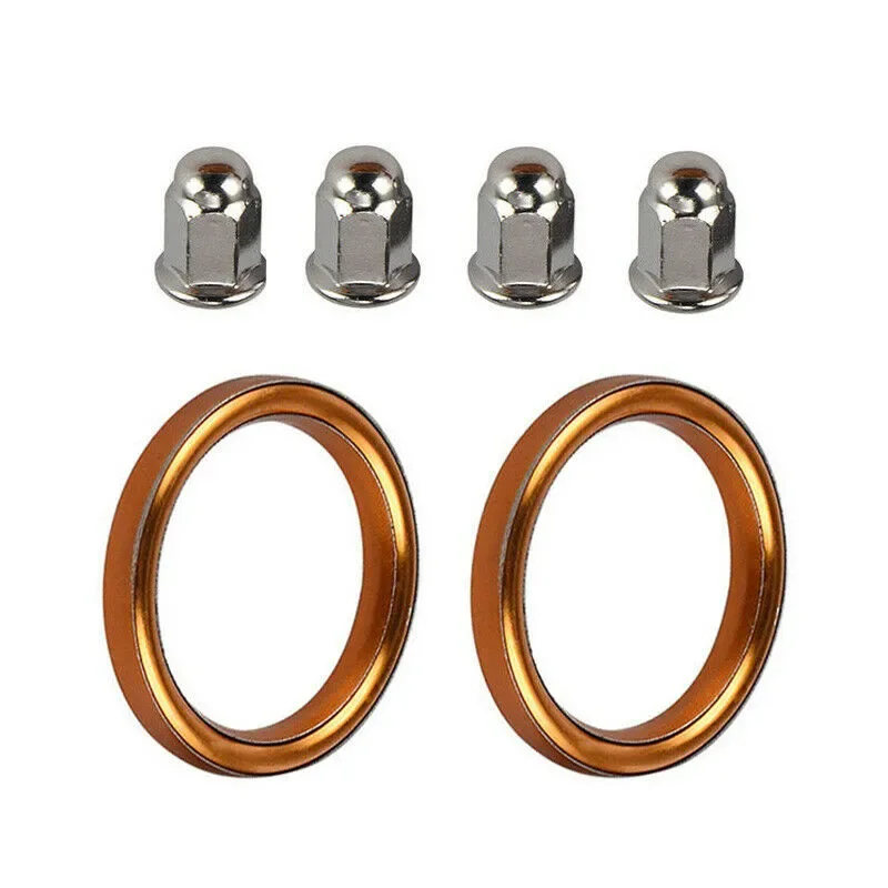 Exhaust Gasket Exhaust Gaskets 18291-216-000 18291-MN5-650 For Honda CB500/550 VF500/700/750 With 4 M6 Acorn Nuts Washer Chrome Plated Nut Set