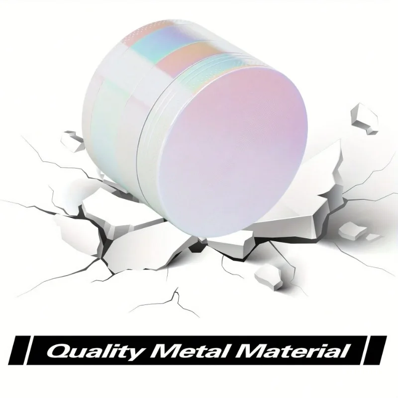 1.6/2 Inch White Gradient Rainbow Herb Grinder Four-layer Manual Tobacco Grinder Zinc Alloy Mortar Cigarette Cigar Grass Mills