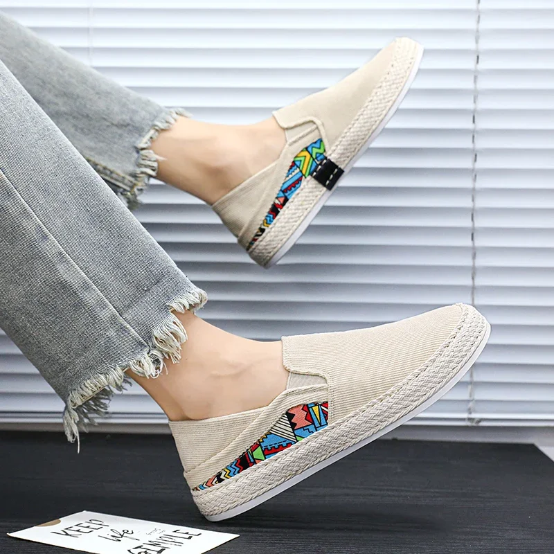 Men Canvas Shoes Casual Sneaker for Men Slip-on Vulcanized Comfortable Male Flats Loafers Driving Shoes Zapatos Hombre 5