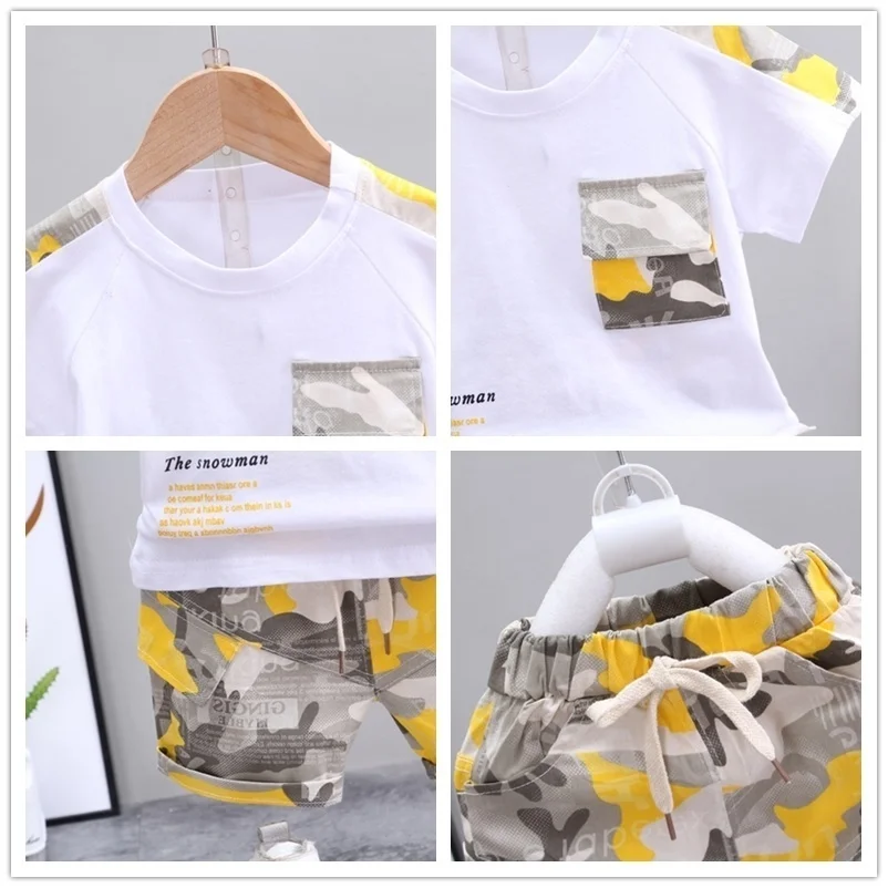 Children Clothes Fashion Summer Baby Girls Clothing Boys Sports T-Shirt Shorts 2Pcs/Sets Toddler Cotton Costume Kids Tracksuits