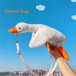 Cute Hen-Shaped Plush Handbag with Keychain Pendant - Fun & Quirky Gift (Goose shoulder bag)