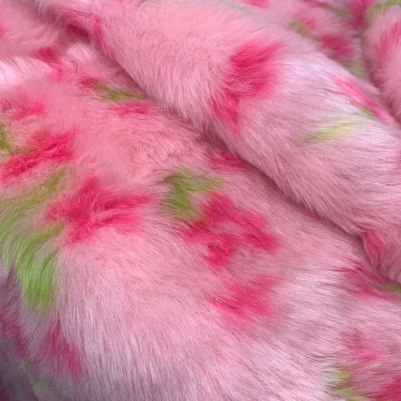 

Розовая жаккардовая длинная плюшевая ткань, искусственное пальто, плюшевая ткань, швейные принадлежности