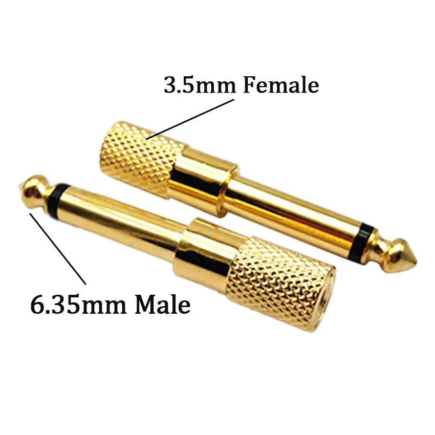6.5mm Female to 3.5mm Male Jack 3.5 Female to 6.35mm Male Plug Mono Audio Microphone Adapter Converter Aux Cable Gold Plated