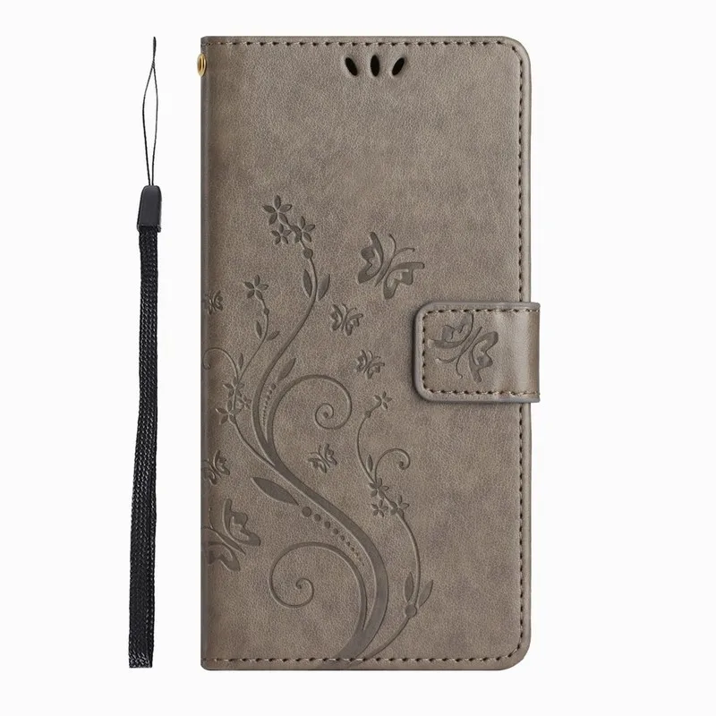 Charming Butterfly Girl Flip Wallet Card Holder Phone Case