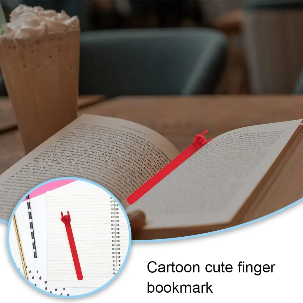 1pcs Rock Finger Bookmark Silicone Material Funny 3D Cartoon Page Marker Unique Reading Gift A7462 bookmarks stationery supplies silicone bookmark