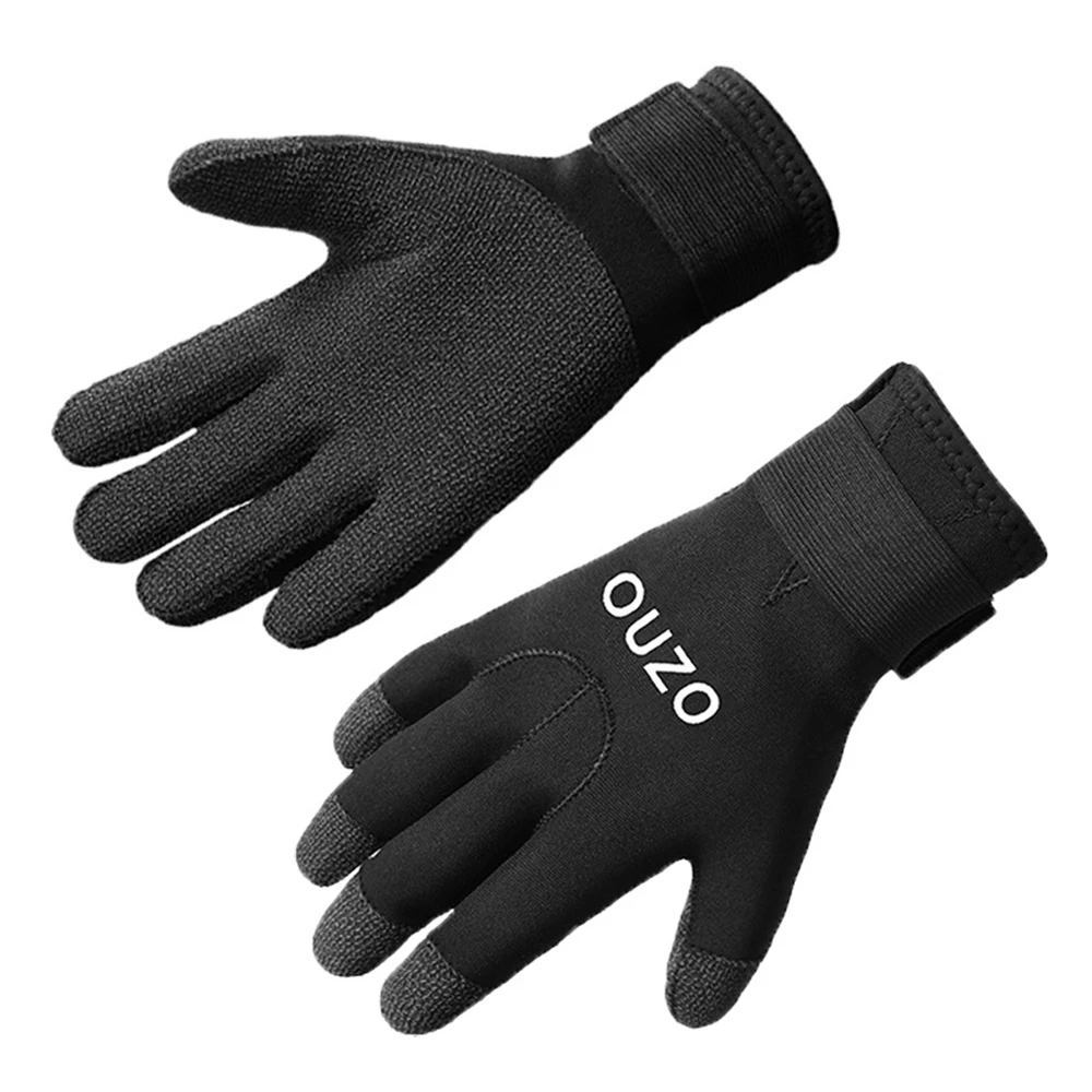 

2023 5MM Kevlar Diving Gloves For Underwater Hunting Non-Slip Wear Resistant Adjustable Black Keep Warm Stab Resistant Gloves