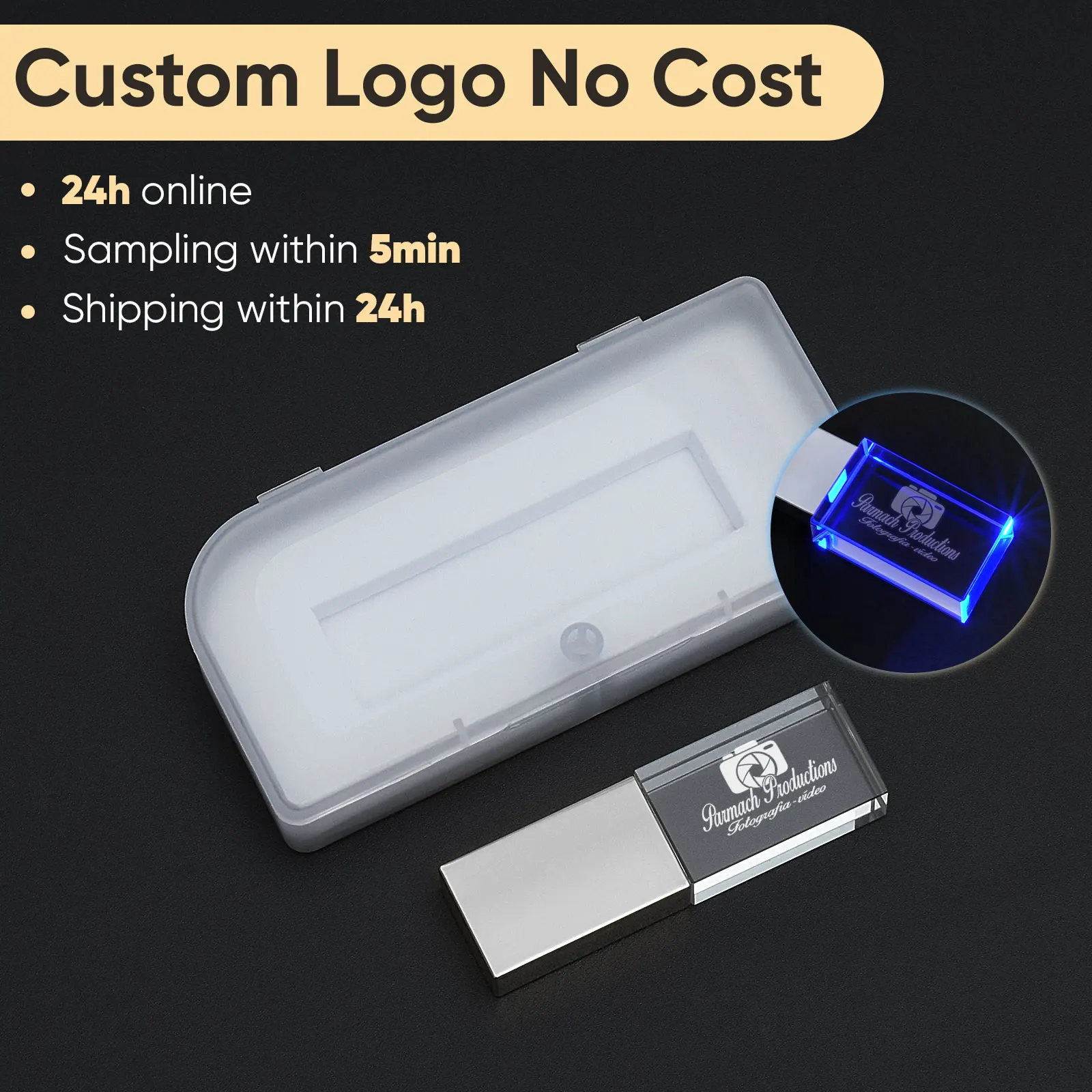 새로운 크리스탈 USB 3.0 펜드라이브 고속 플래시 드라이브 128GB 64GB 32GB LED 조명 메모리 스틱 16GB 8GB 4GB 무료 맞춤형 로고