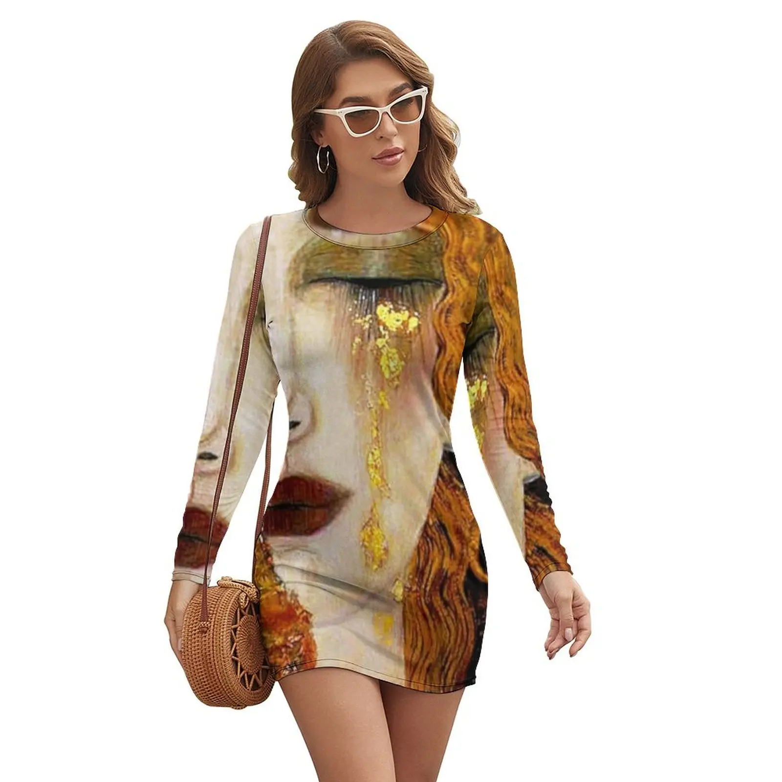 

Freya's Tears by Gustav Klimt (w/signature) Art Nouveau Symbolism Long-sleeved Dress dresses for woman 2024