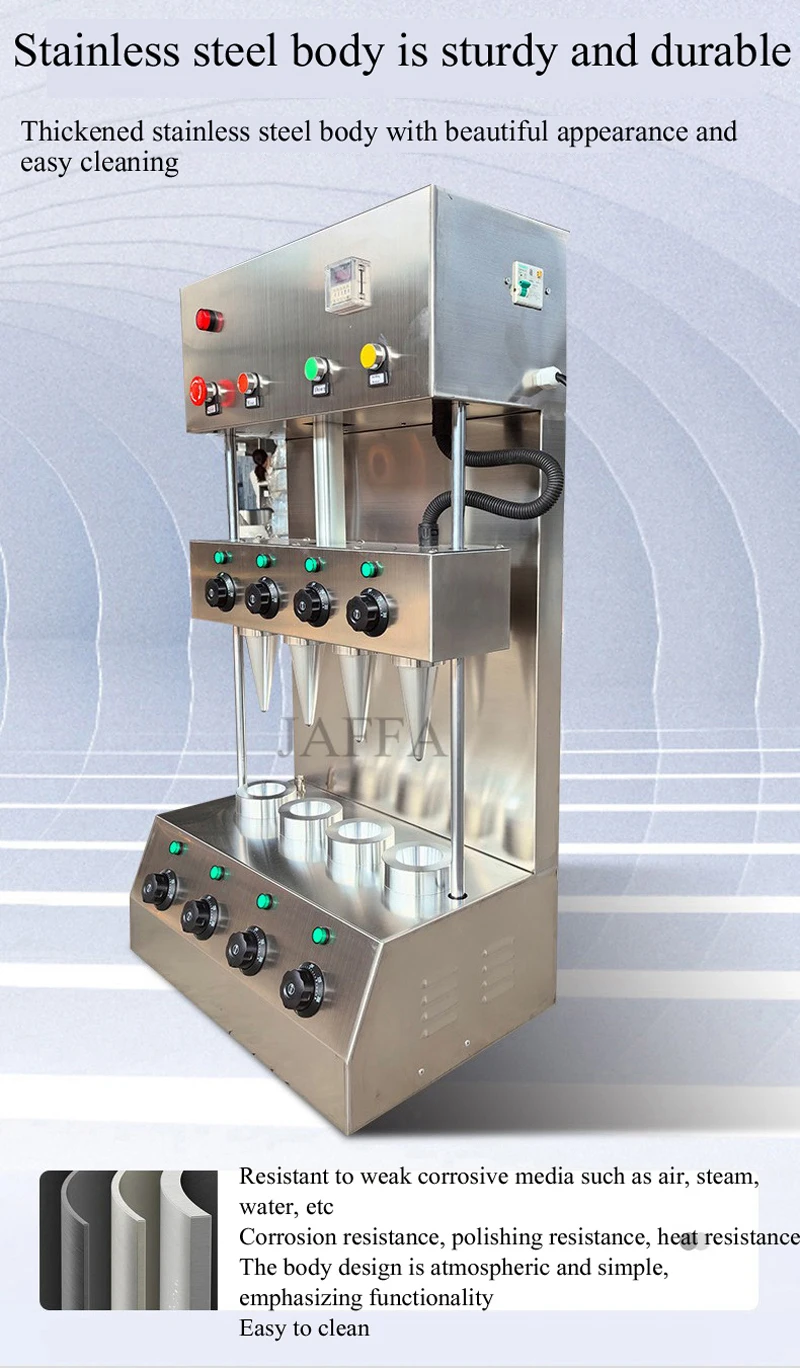 Description Picture 6 of item2 Cones 4 Cones Conch Shape Pizza Cone Maker Making Machine With Oven Showcase Optional