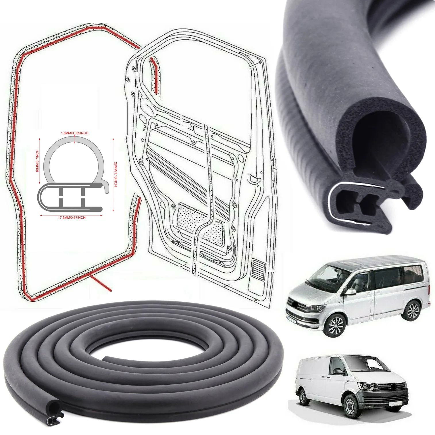 Garniture Baguette de porte latérale pour Fiat Tipo 2015-2025 SD inox