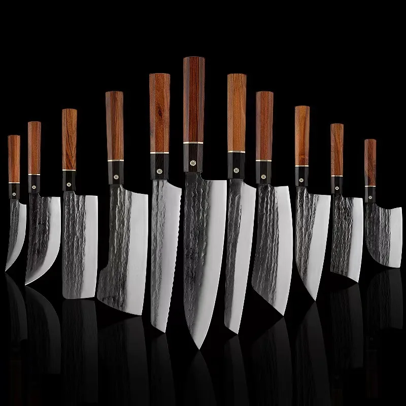 Laser Damascus Knife Set 7CR17 Steel Japanese Knife Cleaver Meat Fish  Fillet Boning Knife Wood Handle Chef Kitchen Knives Set - AliExpress