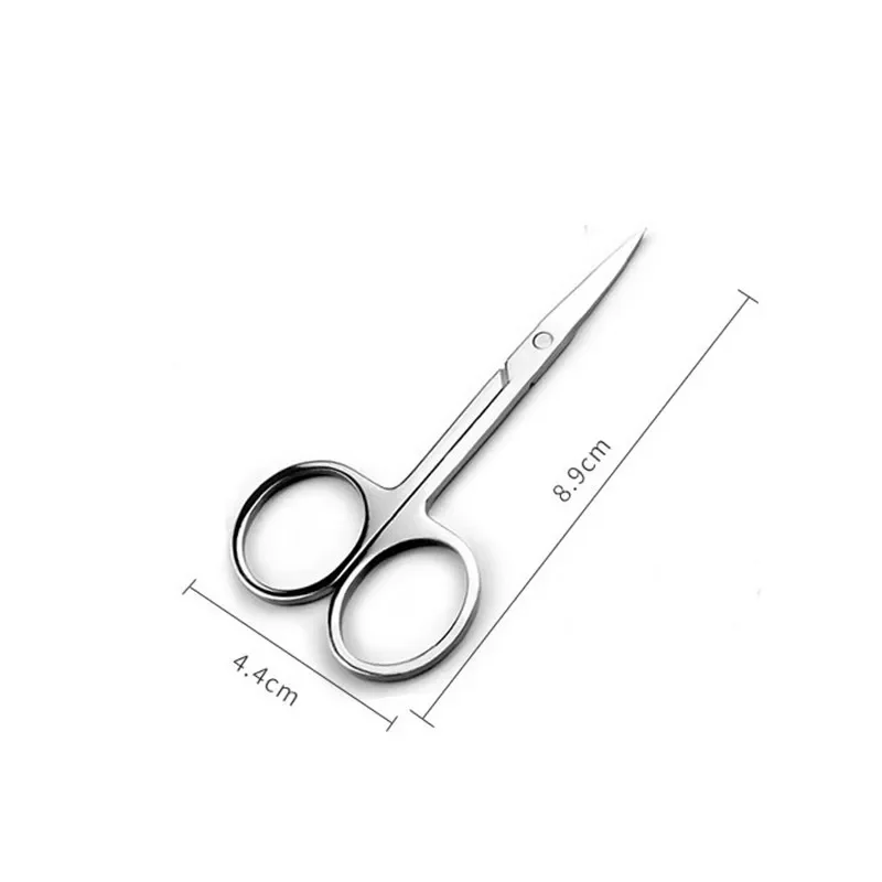 Professional Stainless Nails Eyebrow Nose Eyelash Cuticle Trimmer Epilator Scissor Manicure Tool Curved Pedicure Scissors Silver 6