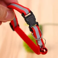   1PC Pet Reflective Breakaway Cat Collar Neck Ring Necklace Bell Pet Products Safety Elastic Adjustable Pet Reflective Collar 4