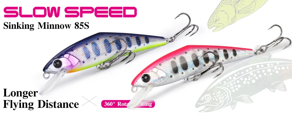 TSURINOYA 60S Sinking Minnow Angelköder 60 mm 6,5 g Reichweite 0,4–0,8 m künstliche harte Köder Forelle Hecht Bass Stream Jerkbait Wobbler – Detail 1