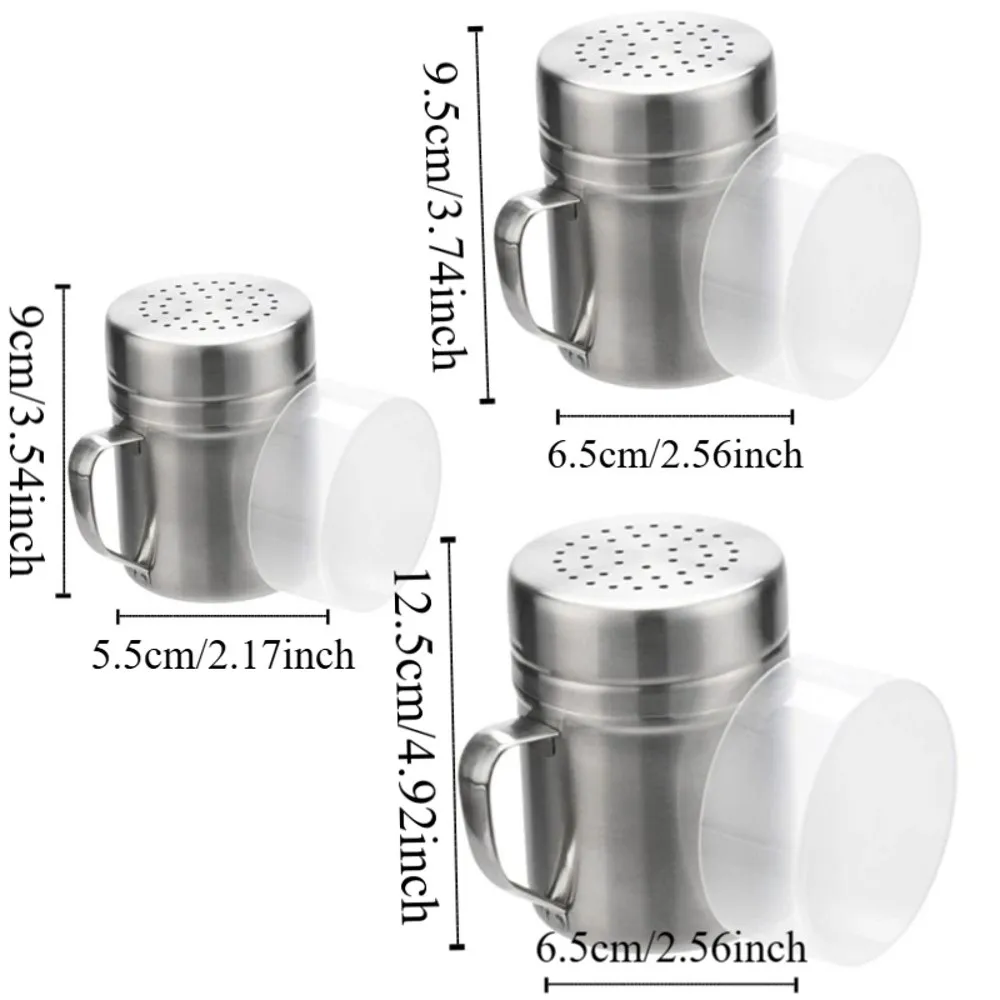 Stainless Steel Rust-Resistant Seasoning Shaker with Handle and Cover - Easy-to-Clean Pepper Container