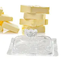 Butter Serving Tray with Cover Glass Butter Dish for Kitchen Parties Wedding 2