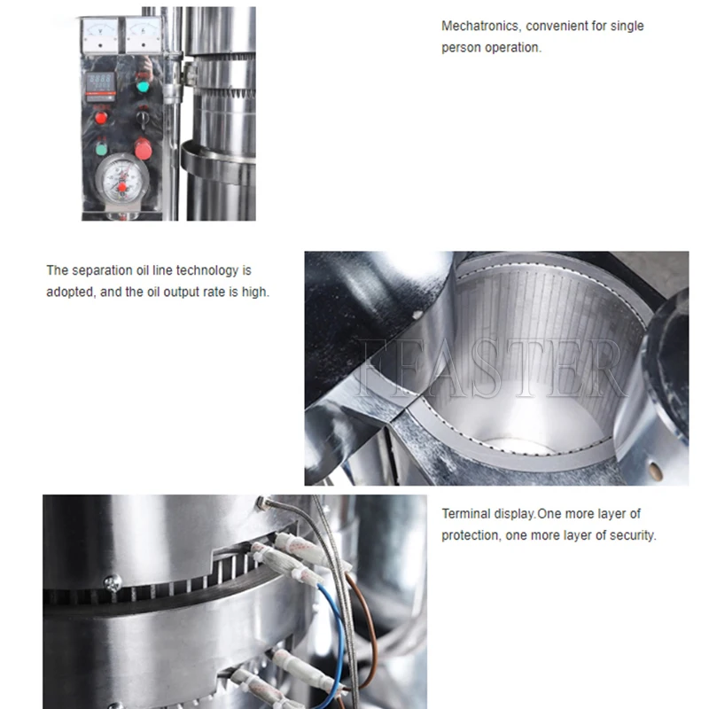 Electric Oil Extractor Automatic Oil Press Machine for Home & Commercial Use Sesame Canola Sunflower Seeds Peanuts Walnuts