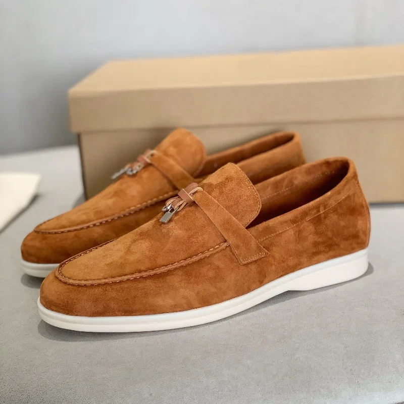 Lefu Shoes Women's 24 Genuine Leather Flat Bottom British Large Comfortable One Step Lazy Shoes Single Shoes Penny Shoes Men's