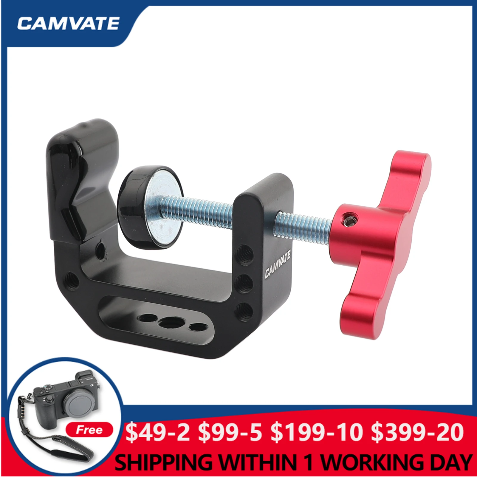 CAMVATE Universal C Clamp Mount Camera Desk Clamp With 1/4" & 3/8