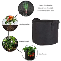 5pcs/set Felt Grow Bags Gardening Fabric Vegetable Flower Tomato Potato Planting Pots Greenhouse Garden Planting Nursery Pot 4