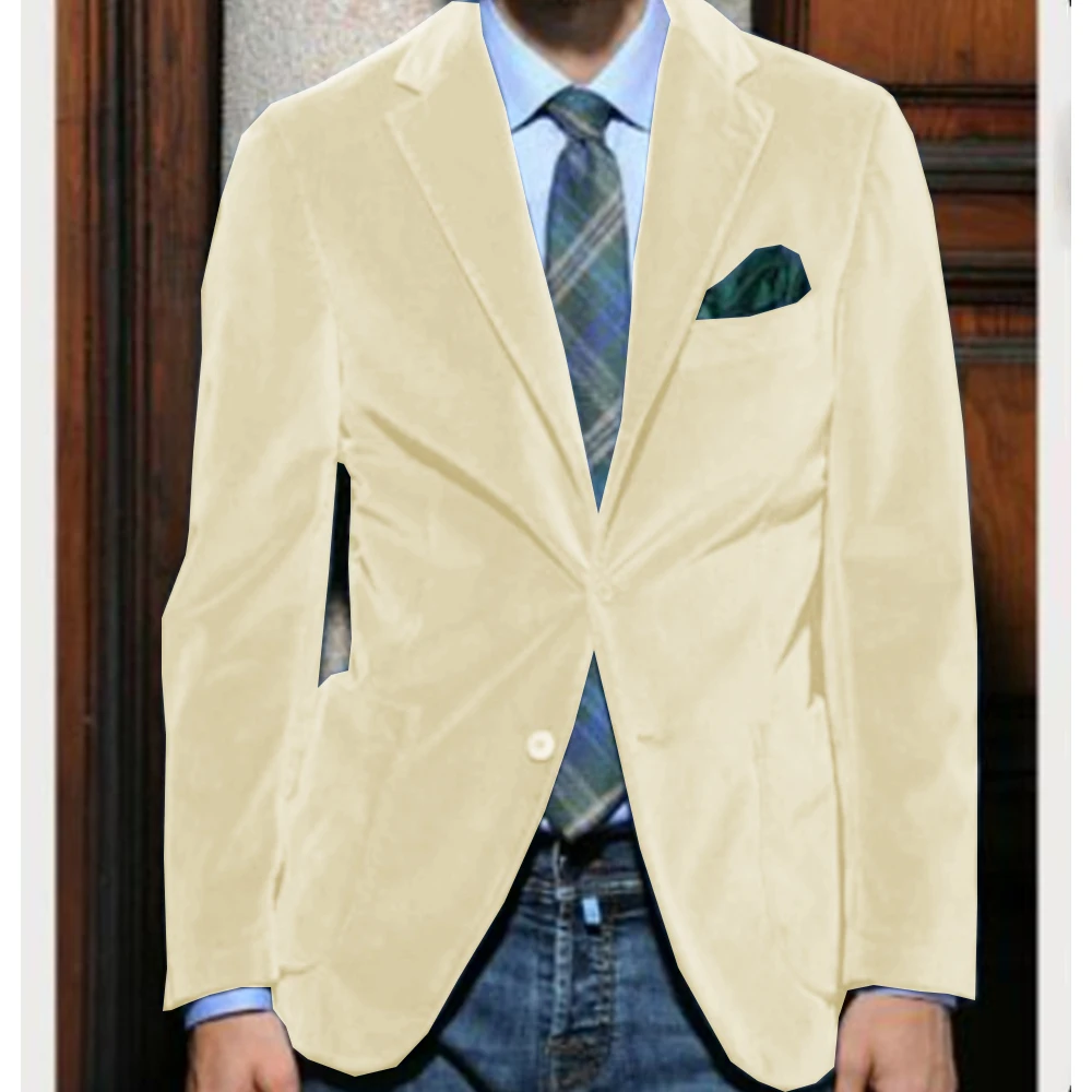 Men's Velvet Jacket Single-breasted Jackets Man Fashionable and Slim Design Elegant Comfortable Commuting Business Work Wear 3