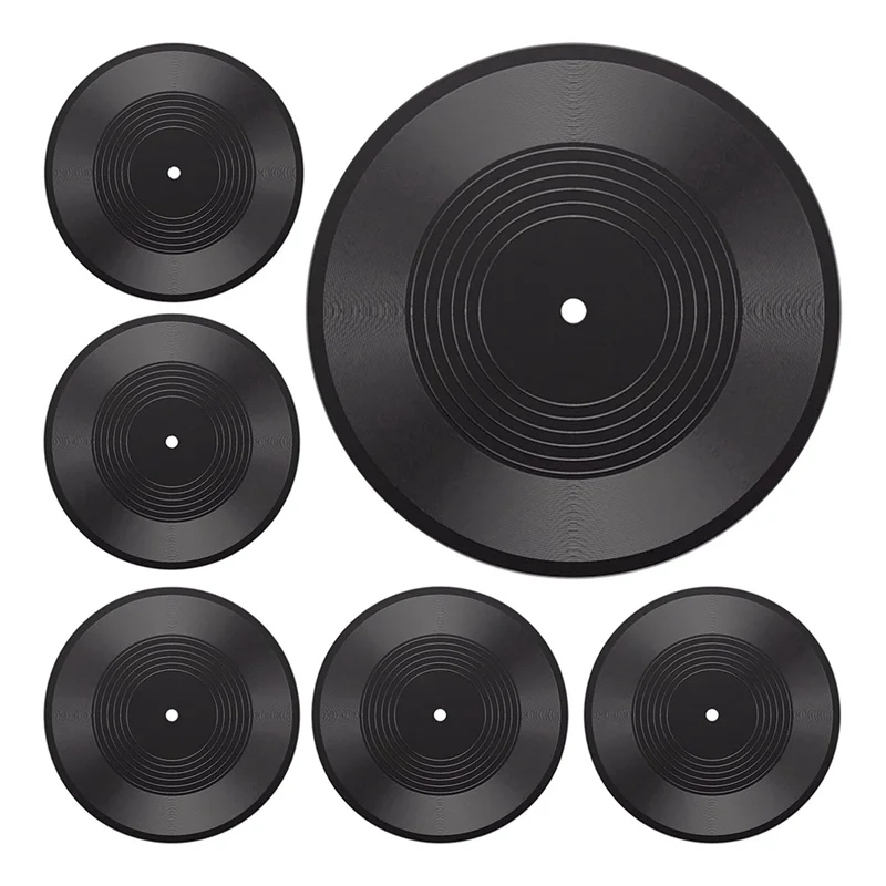Hot Selling-6PCS 12 Inch Blank Vinyl Records 70'S Wall Vinyl Records And Roll Music Party Decorations For Disco Birthday Music T
