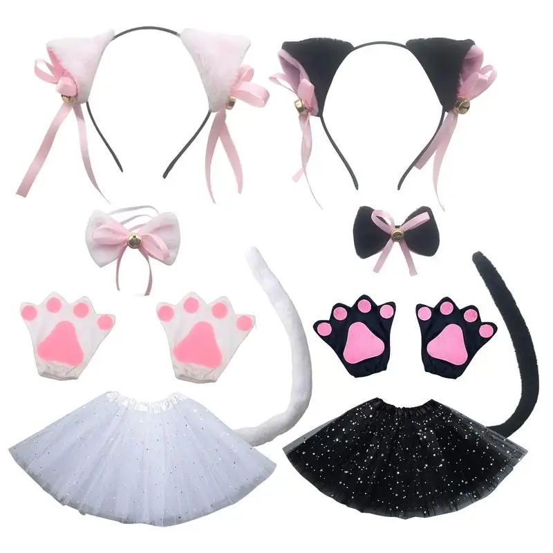 Cosplay Costume Cat Ears and Tail Set for Stage Performances