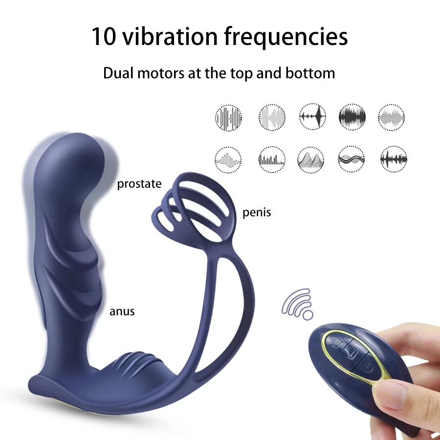 MALE PROSTATE STIMULATOR WIGGLING MASSAGER REMOTE CONTROL 12 VIBRATION  MODES | eBay