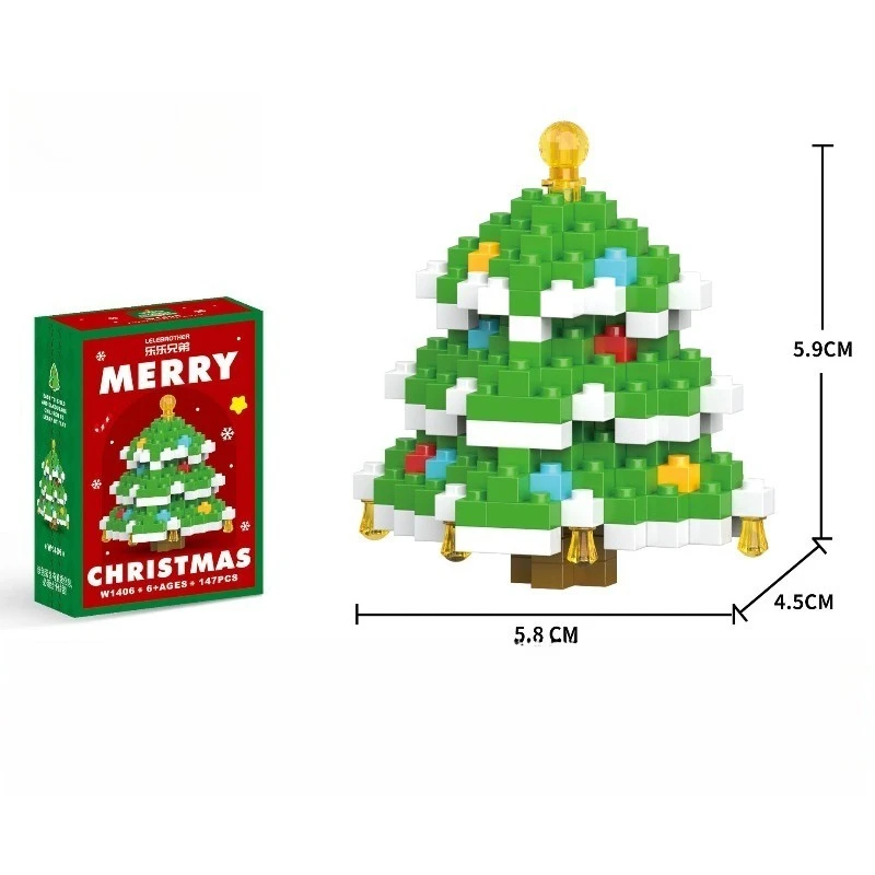 Creative and Fun Christmas Sweet Home Old Man Doll Assembly Building Blocks Children's Puzzle Toys Christmas Holiday Gifts