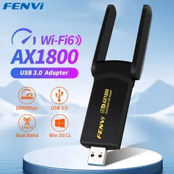 Enhanced High-Speed WiFi 6 USB Adapter with Dual Band Wireless Receiver and USB 3.0 Connectivity (WIFI6 FU-AX1800)