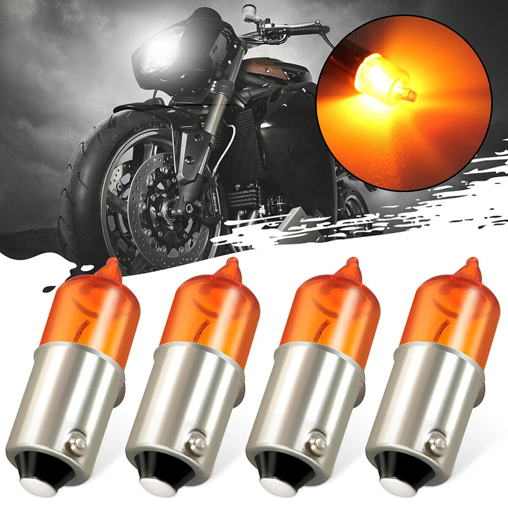 

4PCS Amber 12V 23W Motorcycle Mini Micro Indicator Bulbs Halogen BA9S Base For Most Motorbikes Universal Car Lights Replacement
