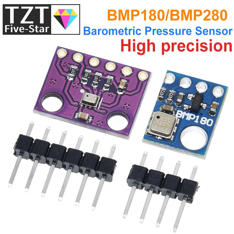 Module capteur barométrique BMP280 ou BMP180 pour Arduino Raspberry Pi placé à côté d'une carte Raspberry Pi pour comparaison de taille.