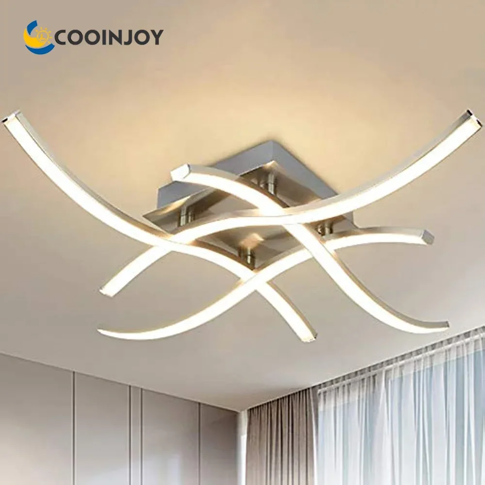 

LED Ceiling Light Kitchen 18W 24W Modern Ceiling Light Living Room Warm White 3000K Chrome Ceiling Light for Living Room Bedroom